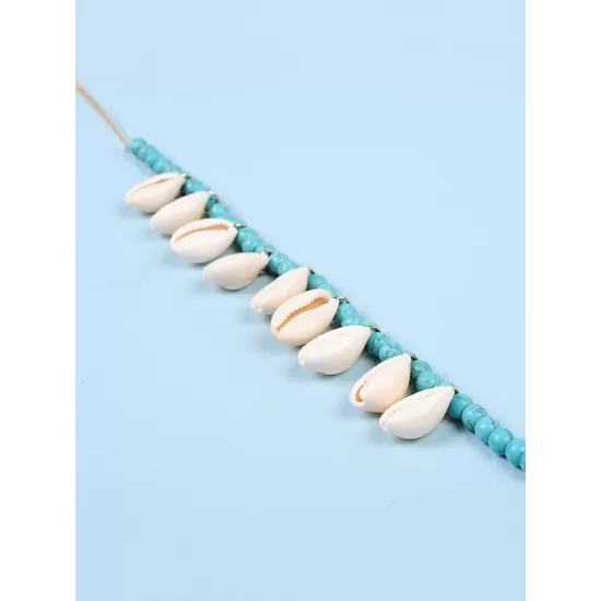 Bohemian Turquoise Shell Pendant Necklace