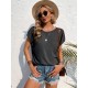 Simple Casual 5 Colors Round-Neck Short Sleeves T-Shirt Top