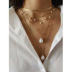 Original Vintage Statement Geometric Chains Necklace