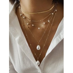 Original Vintage Statement Geometric Chains Necklace