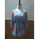 Original Loose Floral Printed Contrast Color Tied Mini Shirt Dress