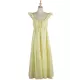 Women's Yellow Sling Dress High Waist Sleeveless Long Swing Dress