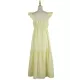 Women's Yellow Sling Dress High Waist Sleeveless Long Swing Dress