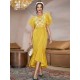 Yellow Mesh Panel Dress