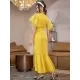 Yellow Mesh Panel Dress