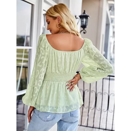 Women's Mesh Long Sleeve Long Top