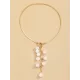 Original Pearl Pendant Geometric Necklace