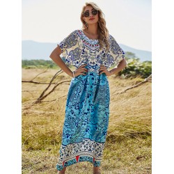 Women's Floral Loose Plus Size Print Dress