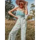 Women Loose Floral Bohemia Jumpsuit