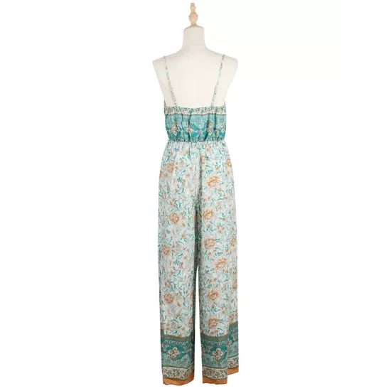 Women Loose Floral Bohemia Jumpsuit