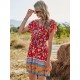 Women A-Line Floral Printed Bohemia Dress