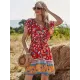 Women A-Line Floral Printed Bohemia Dress