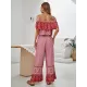 Women Wide Leg Floral Printed Bohemia Jumpsuit