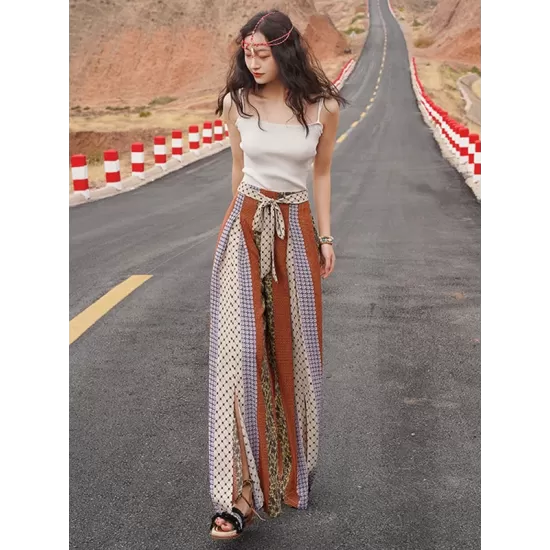 Bohemia Loose High Waisted Printed Pants