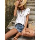 Vacation Flared Sleeves Polka Dot T-Shirts