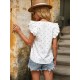 Vacation Flared Sleeves Polka Dot T-Shirts