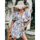 Vacation Puff Sleeves Floral Printed Bohemia Dress