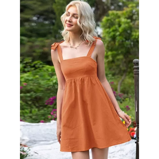 Vacation High Waisted Backless Mini Dress