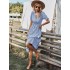 Vacation High Waisted Loose Striped Dress