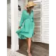 Vacation Loose Solid Color V-Neck Dress