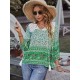 Peter Pan Neckline Bohemian Floral Blouse