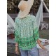 Peter Pan Neckline Bohemian Floral Blouse