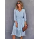 Casual Loose A-Line Buttoned Midi Dresses