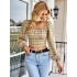 Long Sleeve Square Neck Crop Tops