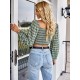 Long Sleeve Square Neck Crop Tops