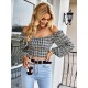 Long Sleeve Square Neck Crop Tops