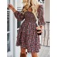 Autumn Square Neck Mini Dress