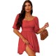 Bow Short Sleeves Mini Dress