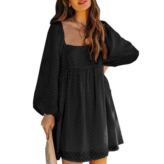 Square Neck Flare Mini Dress