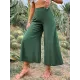 Casual High Waisted Wide Leg Solid Color  Pants