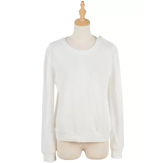 Casual Long Sleeves Backless Round-Neck T-Shirt