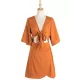 Casual Half Sleeves Solid Color V-Neck Dress