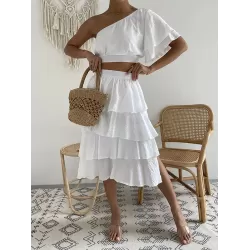 Vacation Wrap High-Waisted Off-The-Shoulder Two Pieces Set