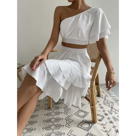 Vacation Wrap High-Waisted Off-The-Shoulder Two Pieces Set