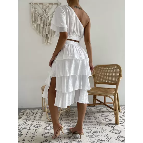 Vacation Wrap High-Waisted Off-The-Shoulder Two Pieces Set