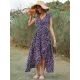 Vacation Irregularity Floral V-Neck Dress