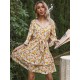 Bohemia A-Line Floral V-Neck Dress