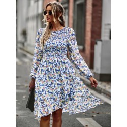 Bohemia Puff Sleeves Floral Dress