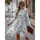 Bohemia Puff Sleeves Floral Dress