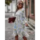 Bohemia Puff Sleeves Floral Dress