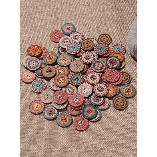 About 100Pcs Multi-Color Round Buttons