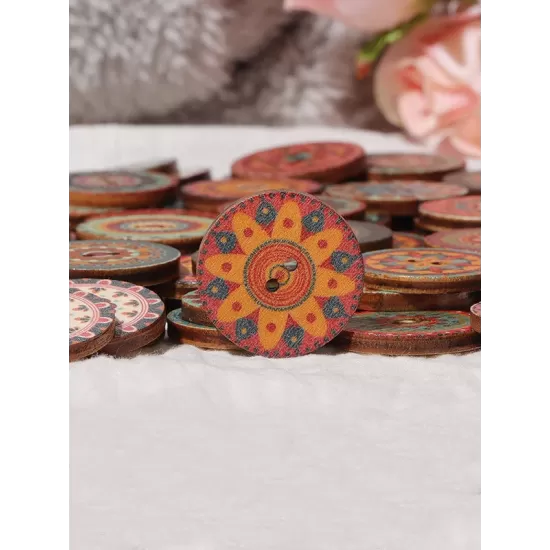 About 100Pcs Multi-Color Round Buttons