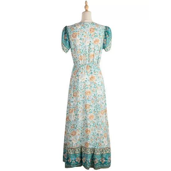 Bohemia A-Line Floral V-Neck Dress