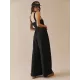 4 Colors Urban High Waisted Wide Leg Solid Color Jumpsuits Bottom