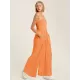 4 Colors Urban High Waisted Wide Leg Solid Color Jumpsuits Bottom