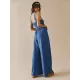 4 Colors Urban High Waisted Wide Leg Solid Color Jumpsuits Bottom